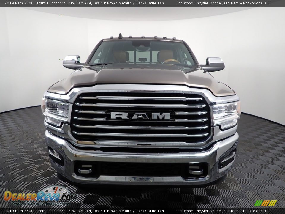 2019 Ram 3500 Laramie Longhorn Crew Cab 4x4 Walnut Brown Metallic / Black/Cattle Tan Photo #9