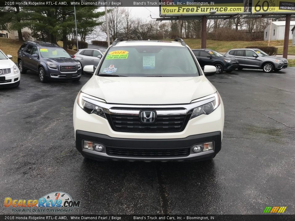 2018 Honda Ridgeline RTL-E AWD White Diamond Pearl / Beige Photo #3