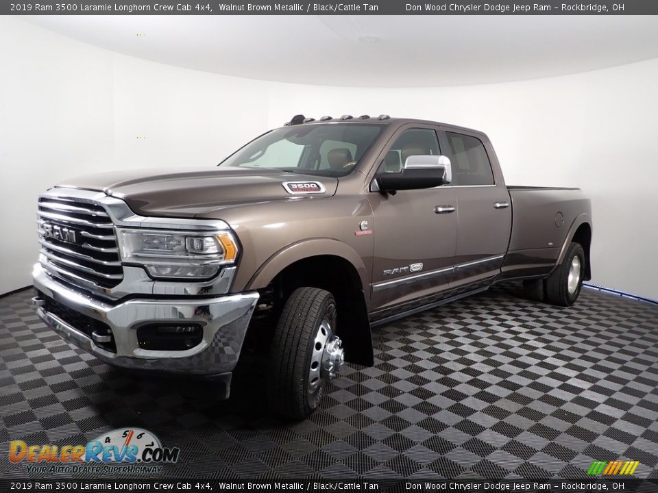 2019 Ram 3500 Laramie Longhorn Crew Cab 4x4 Walnut Brown Metallic / Black/Cattle Tan Photo #12