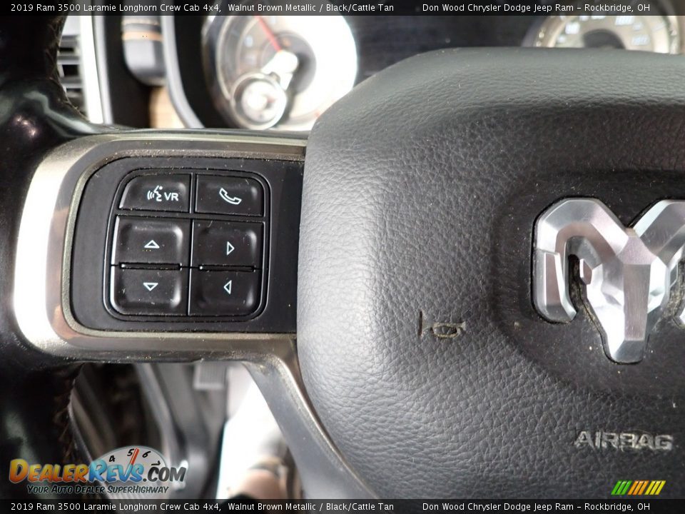 2019 Ram 3500 Laramie Longhorn Crew Cab 4x4 Walnut Brown Metallic / Black/Cattle Tan Photo #22