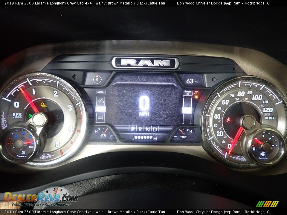 2019 Ram 3500 Laramie Longhorn Crew Cab 4x4 Walnut Brown Metallic / Black/Cattle Tan Photo #24