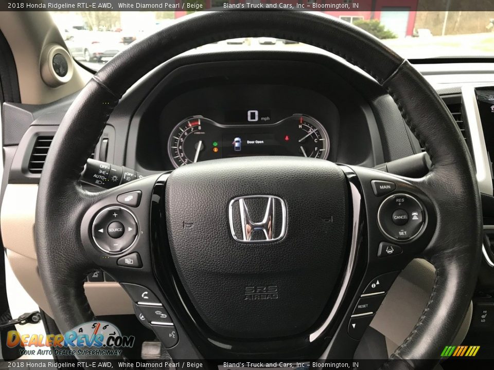 2018 Honda Ridgeline RTL-E AWD White Diamond Pearl / Beige Photo #22