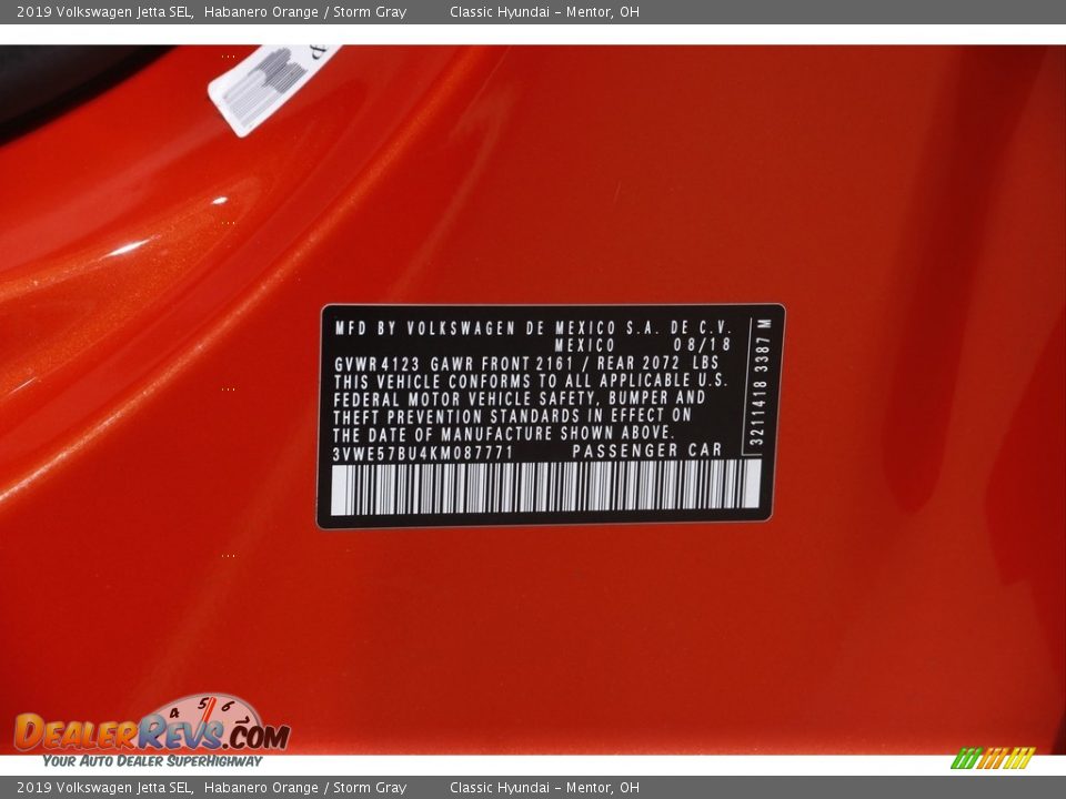2019 Volkswagen Jetta SEL Habanero Orange / Storm Gray Photo #21