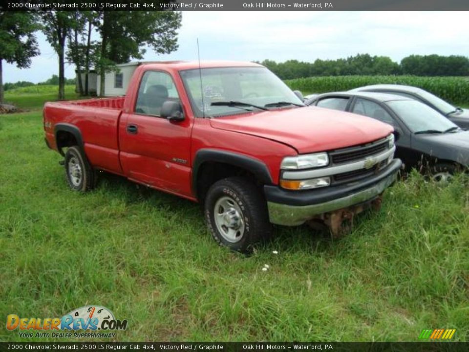 2000 Chevrolet Silverado 2500 LS Regular Cab 4x4 Victory Red / Graphite Photo #1