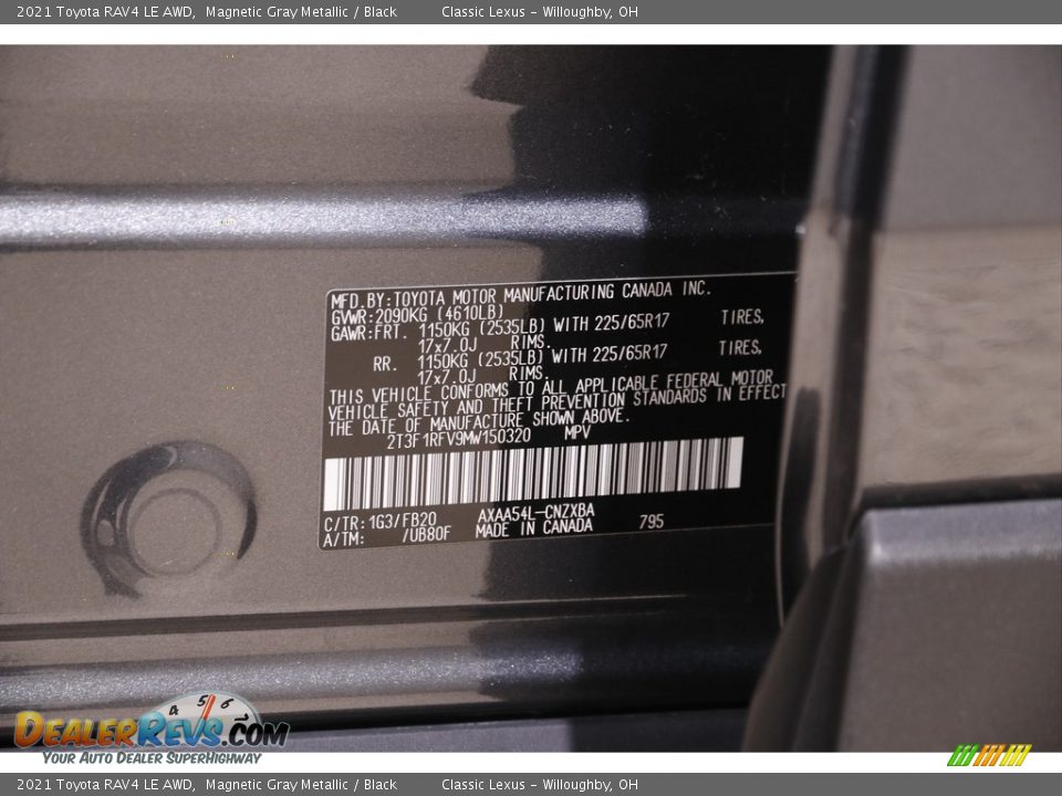 2021 Toyota RAV4 LE AWD Magnetic Gray Metallic / Black Photo #19