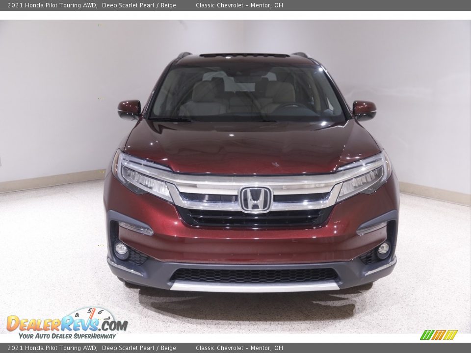 2021 Honda Pilot Touring AWD Deep Scarlet Pearl / Beige Photo #2