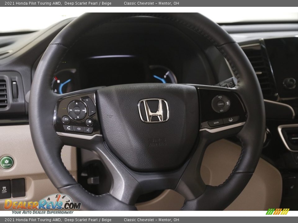 2021 Honda Pilot Touring AWD Steering Wheel Photo #7
