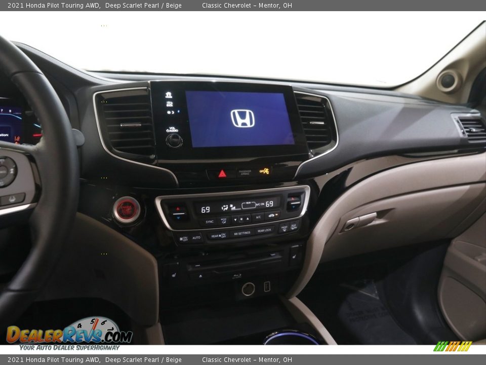 2021 Honda Pilot Touring AWD Deep Scarlet Pearl / Beige Photo #9