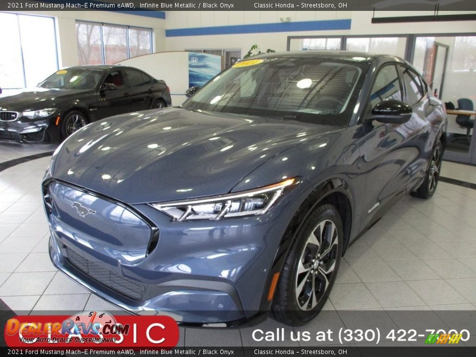 2021 Ford Mustang Mach-E Premium eAWD Infinite Blue Metallic / Black Onyx Photo #1