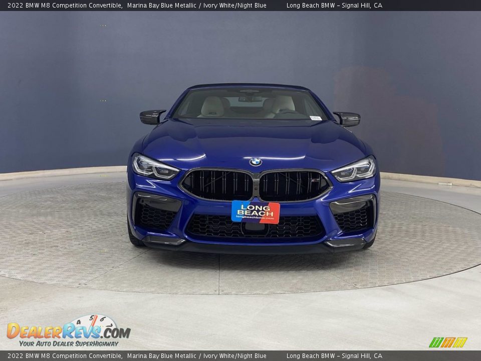 2022 BMW M8 Competition Convertible Marina Bay Blue Metallic / Ivory White/Night Blue Photo #2