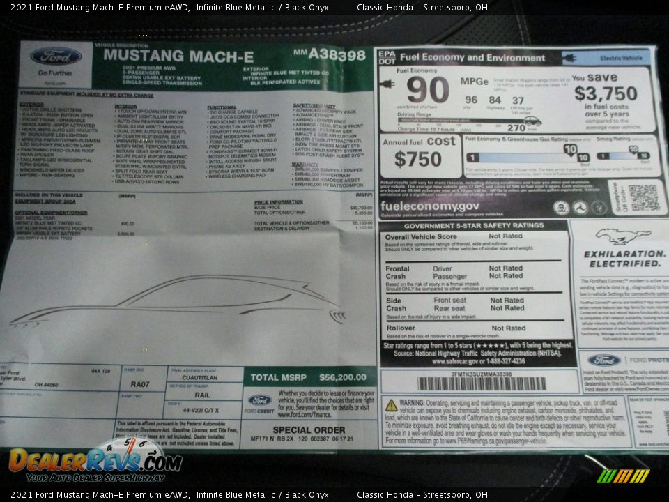 2021 Ford Mustang Mach-E Premium eAWD Window Sticker Photo #20