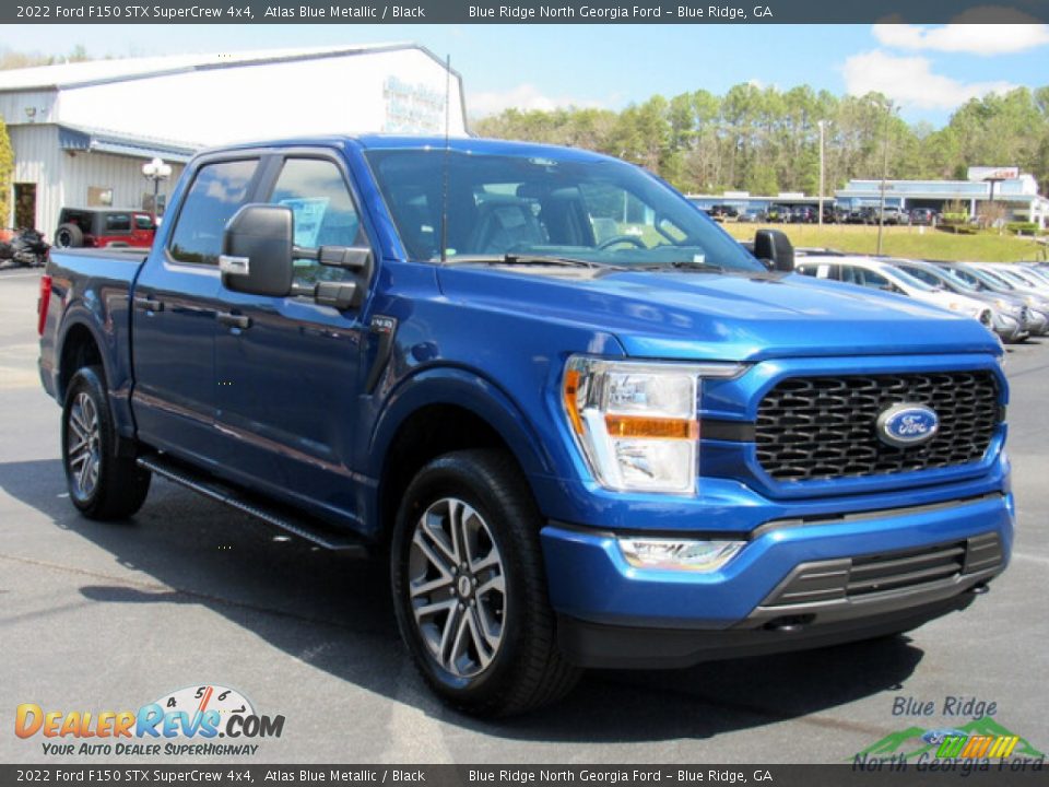 2022 Ford F150 STX SuperCrew 4x4 Atlas Blue Metallic / Black Photo #7