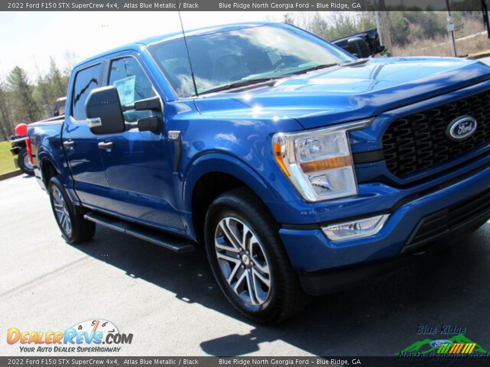 2022 Ford F150 STX SuperCrew 4x4 Atlas Blue Metallic / Black Photo #29