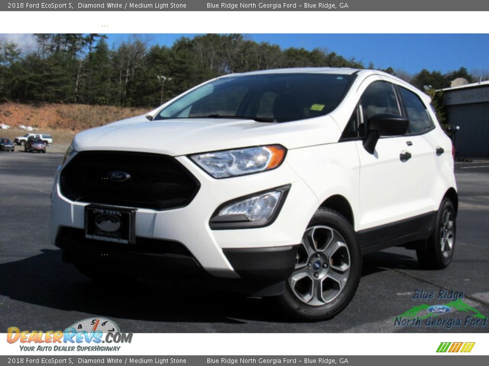 2018 Ford EcoSport S Diamond White / Medium Light Stone Photo #1