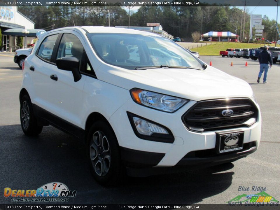 2018 Ford EcoSport S Diamond White / Medium Light Stone Photo #7