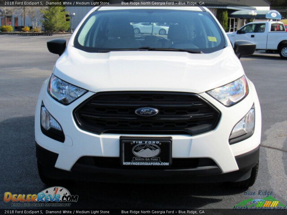 2018 Ford EcoSport S Diamond White / Medium Light Stone Photo #8