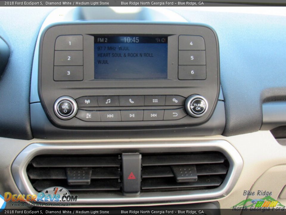 2018 Ford EcoSport S Diamond White / Medium Light Stone Photo #18