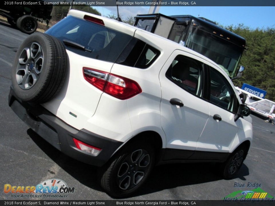 2018 Ford EcoSport S Diamond White / Medium Light Stone Photo #22