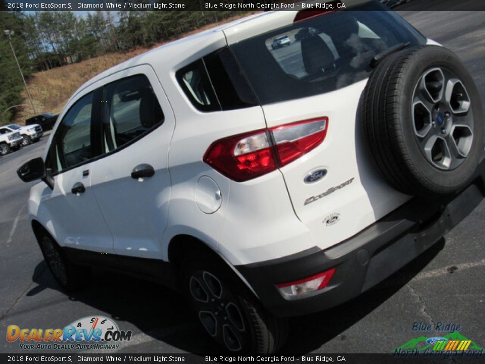 2018 Ford EcoSport S Diamond White / Medium Light Stone Photo #23