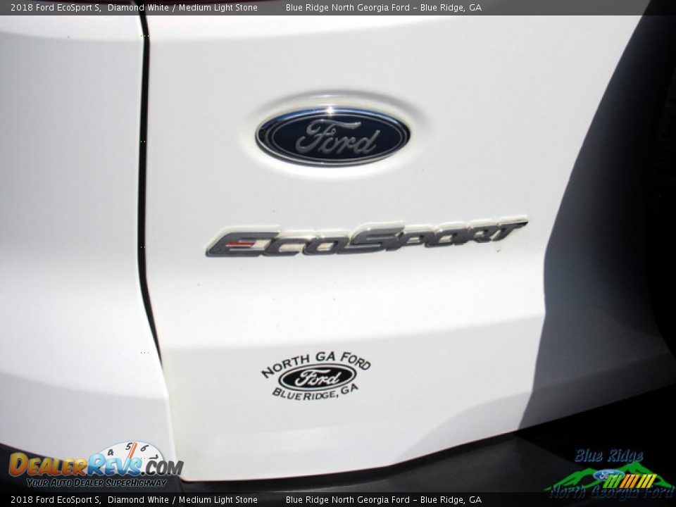 2018 Ford EcoSport S Diamond White / Medium Light Stone Photo #24