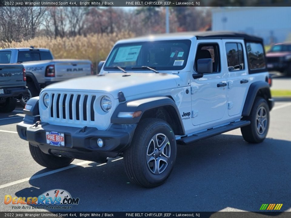 2022 Jeep Wrangler Unlimited Sport 4x4 Bright White / Black Photo #1