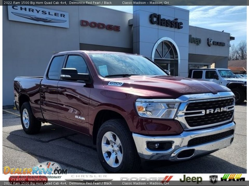 2022 Ram 1500 Big Horn Quad Cab 4x4 Delmonico Red Pearl / Black Photo #1