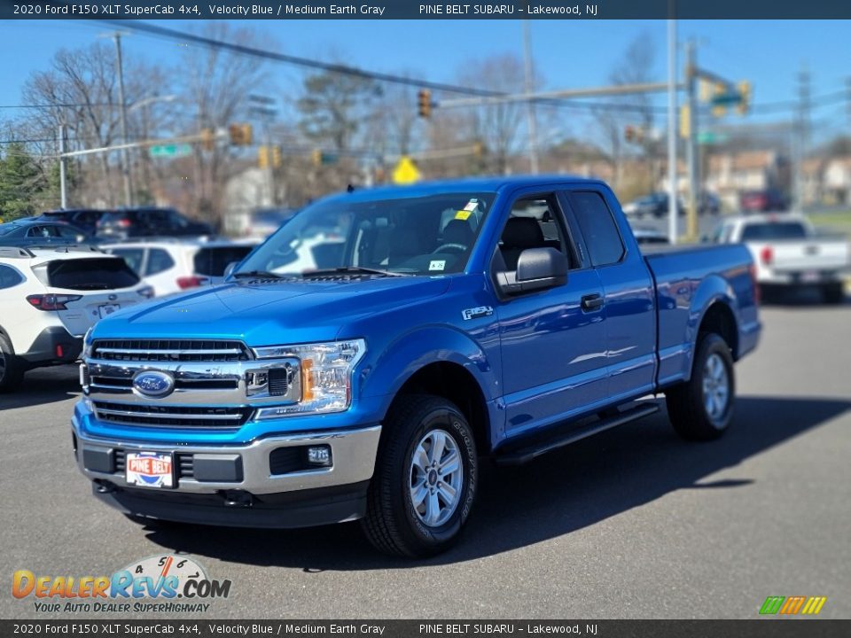 2020 Ford F150 XLT SuperCab 4x4 Velocity Blue / Medium Earth Gray Photo #1