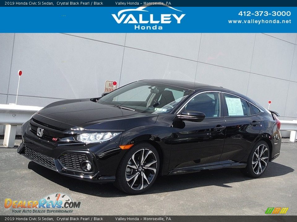 2019 Honda Civic Si Sedan Crystal Black Pearl / Black Photo #1