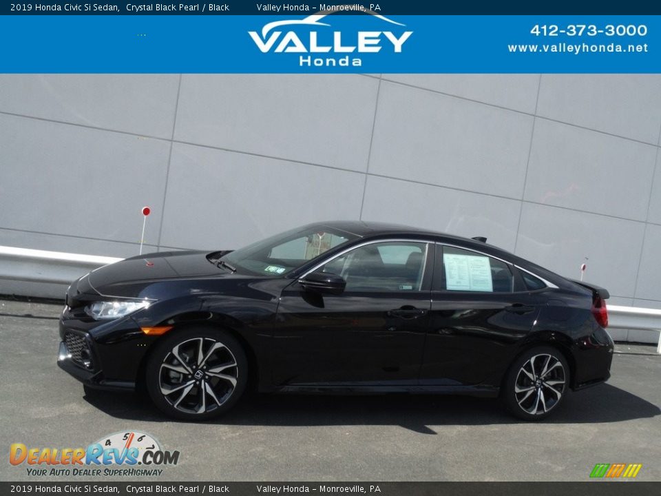 2019 Honda Civic Si Sedan Crystal Black Pearl / Black Photo #2