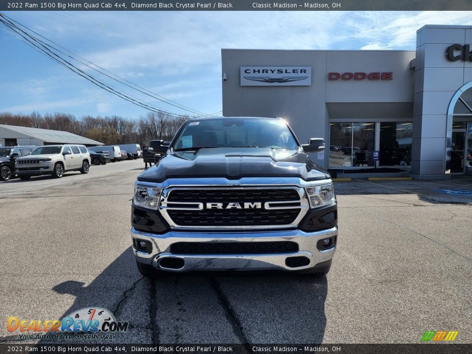 2022 Ram 1500 Big Horn Quad Cab 4x4 Diamond Black Crystal Pearl / Black Photo #7