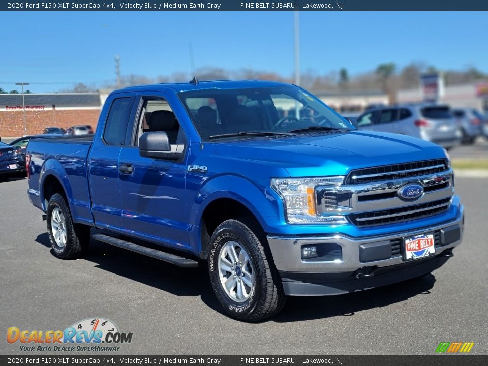 2020 Ford F150 XLT SuperCab 4x4 Velocity Blue / Medium Earth Gray Photo #13