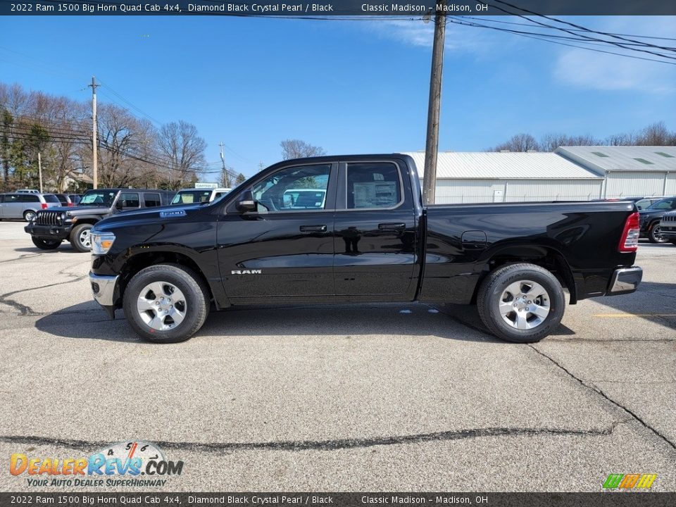 2022 Ram 1500 Big Horn Quad Cab 4x4 Diamond Black Crystal Pearl / Black Photo #8