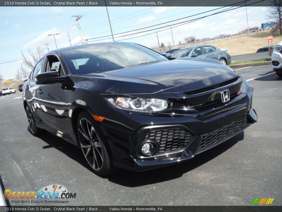 2019 Honda Civic Si Sedan Crystal Black Pearl / Black Photo #7