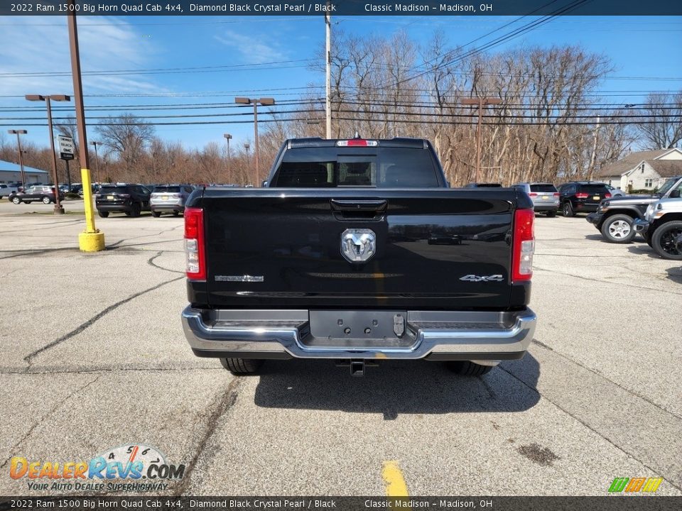 2022 Ram 1500 Big Horn Quad Cab 4x4 Diamond Black Crystal Pearl / Black Photo #10