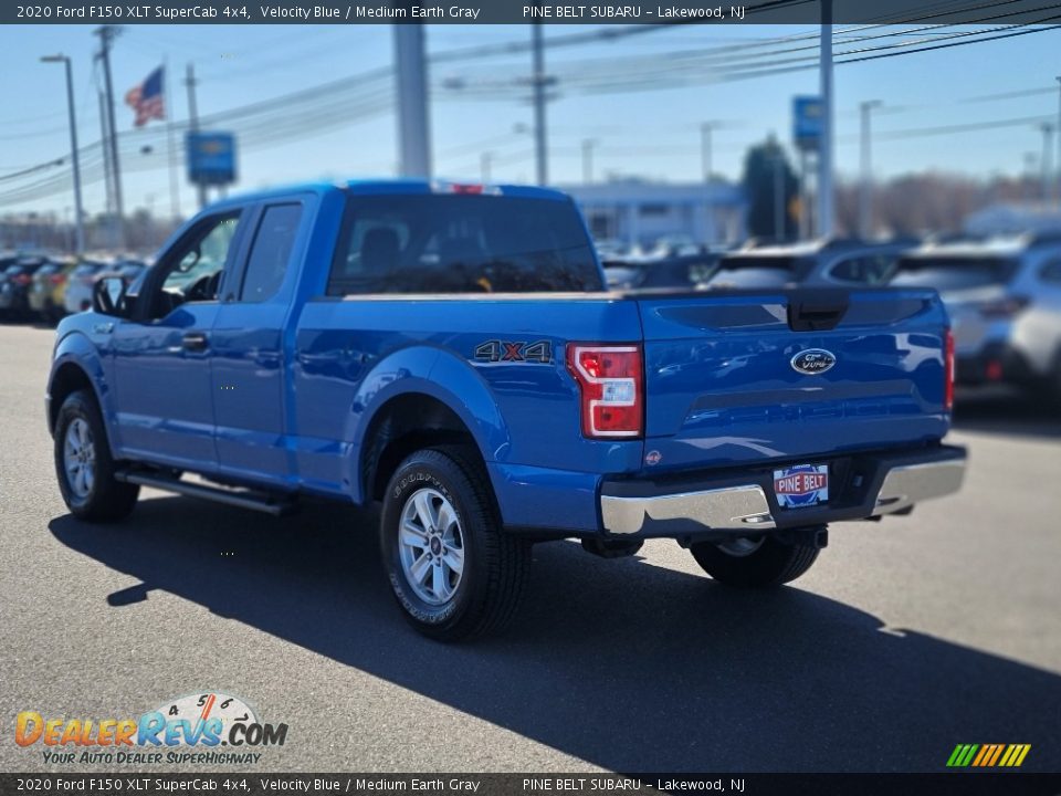 2020 Ford F150 XLT SuperCab 4x4 Velocity Blue / Medium Earth Gray Photo #17