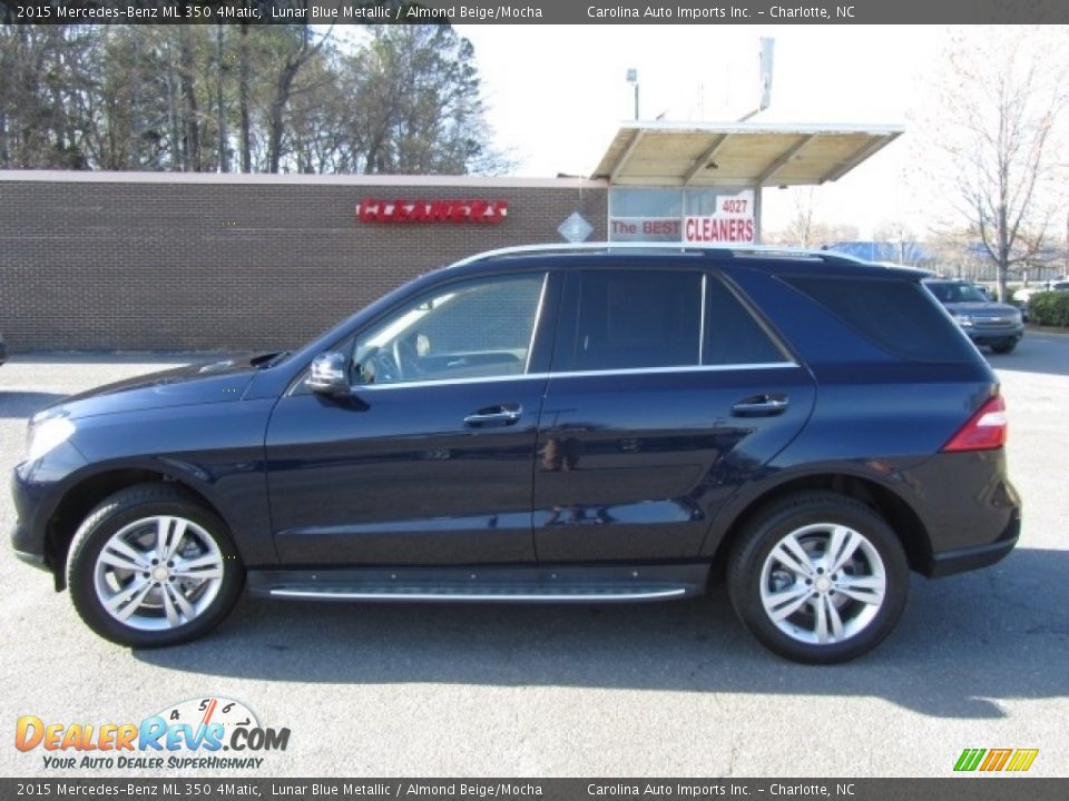 2015 Mercedes-Benz ML 350 4Matic Lunar Blue Metallic / Almond Beige/Mocha Photo #7