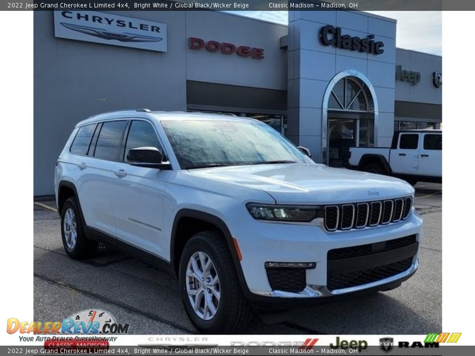 2022 Jeep Grand Cherokee L Limited 4x4 Bright White / Global Black/Wicker Beige Photo #1