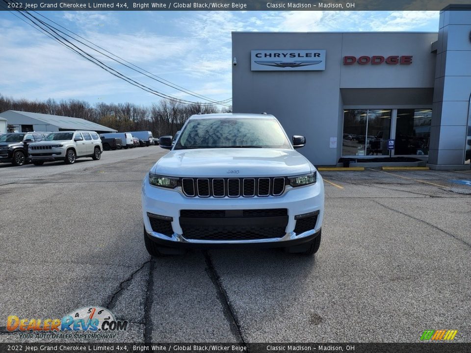 2022 Jeep Grand Cherokee L Limited 4x4 Bright White / Global Black/Wicker Beige Photo #8
