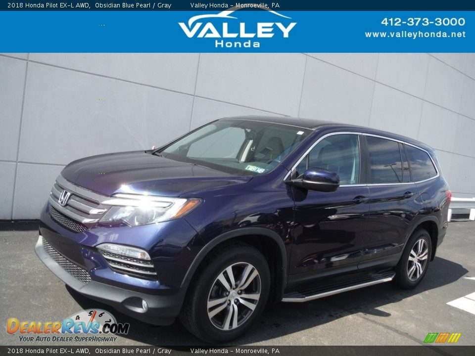 2018 Honda Pilot EX-L AWD Obsidian Blue Pearl / Gray Photo #1