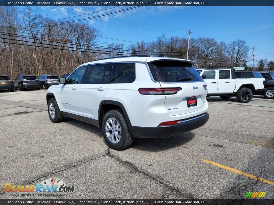 2022 Jeep Grand Cherokee L Limited 4x4 Bright White / Global Black/Wicker Beige Photo #10