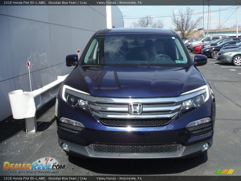 2018 Honda Pilot EX-L AWD Obsidian Blue Pearl / Gray Photo #6