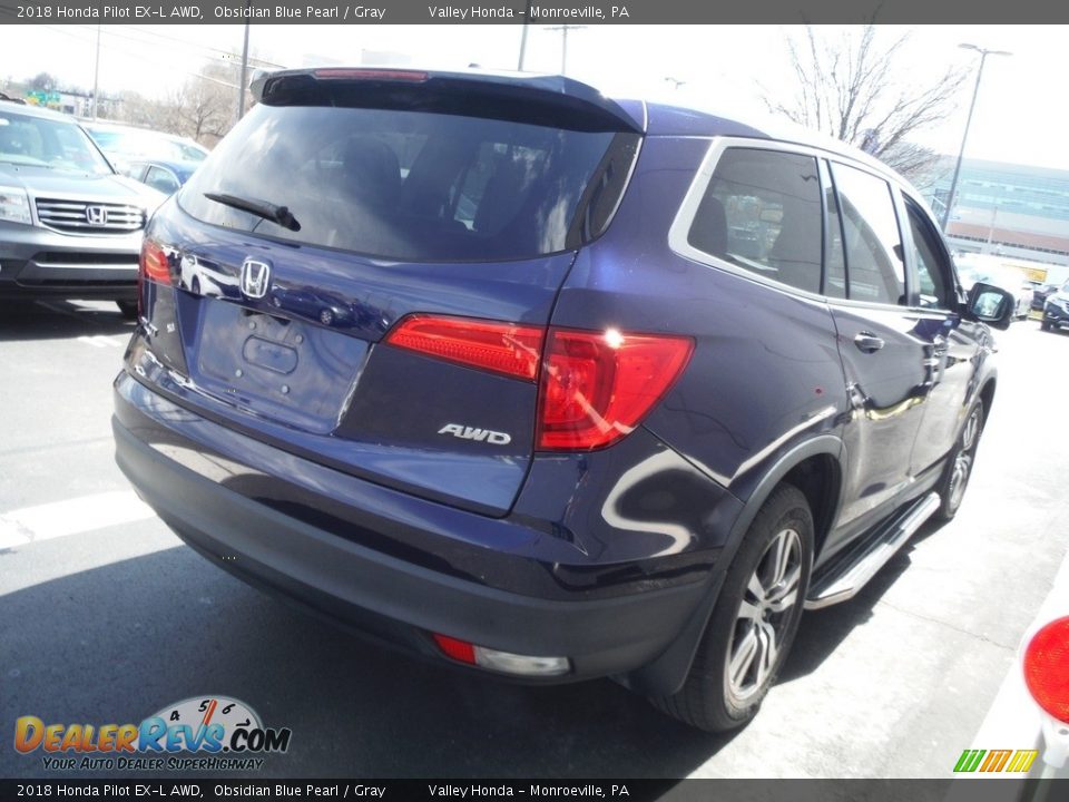 2018 Honda Pilot EX-L AWD Obsidian Blue Pearl / Gray Photo #8