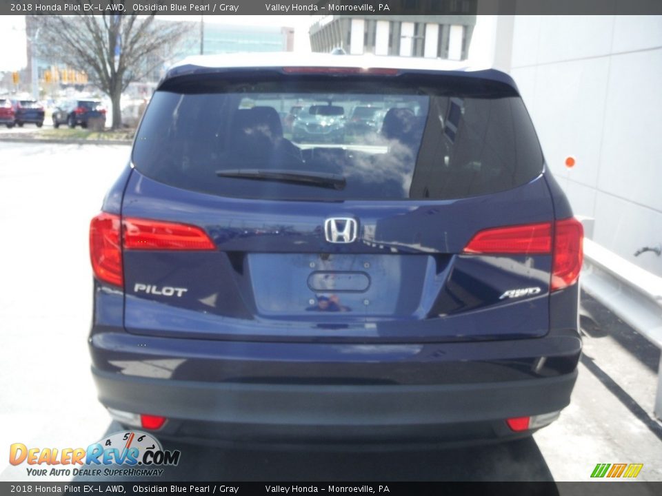 2018 Honda Pilot EX-L AWD Obsidian Blue Pearl / Gray Photo #9