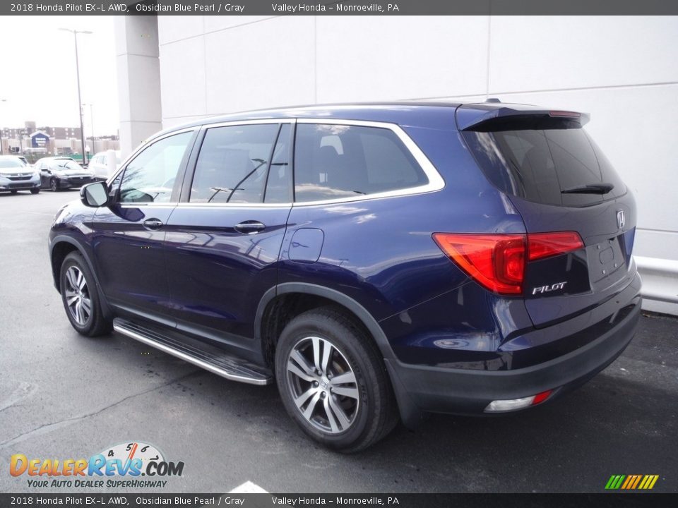 2018 Honda Pilot EX-L AWD Obsidian Blue Pearl / Gray Photo #11