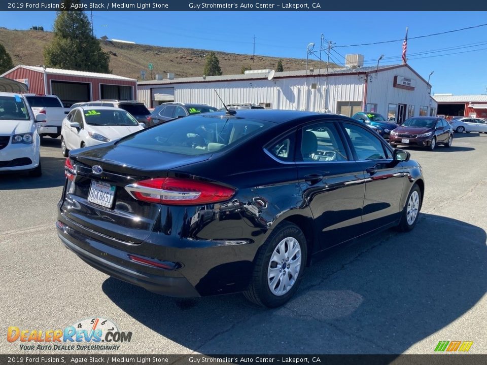 2019 Ford Fusion S Agate Black / Medium Light Stone Photo #3