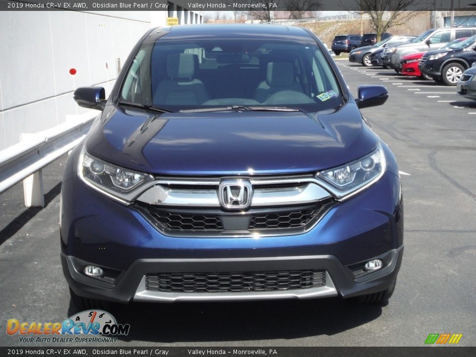 2019 Honda CR-V EX AWD Obsidian Blue Pearl / Gray Photo #4