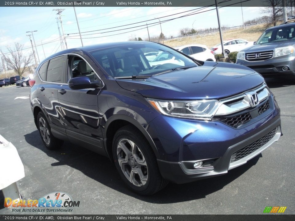2019 Honda CR-V EX AWD Obsidian Blue Pearl / Gray Photo #5
