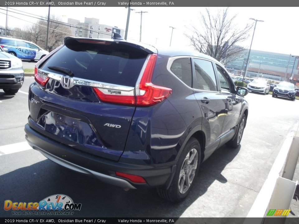 2019 Honda CR-V EX AWD Obsidian Blue Pearl / Gray Photo #6