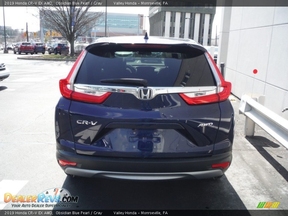 2019 Honda CR-V EX AWD Obsidian Blue Pearl / Gray Photo #7