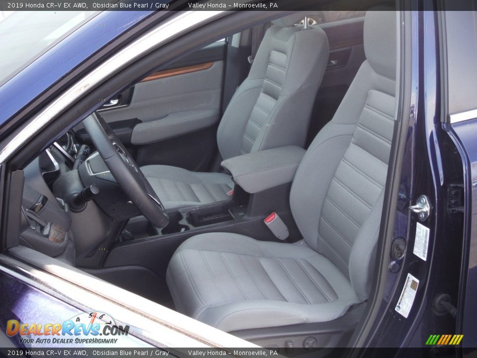 2019 Honda CR-V EX AWD Obsidian Blue Pearl / Gray Photo #14